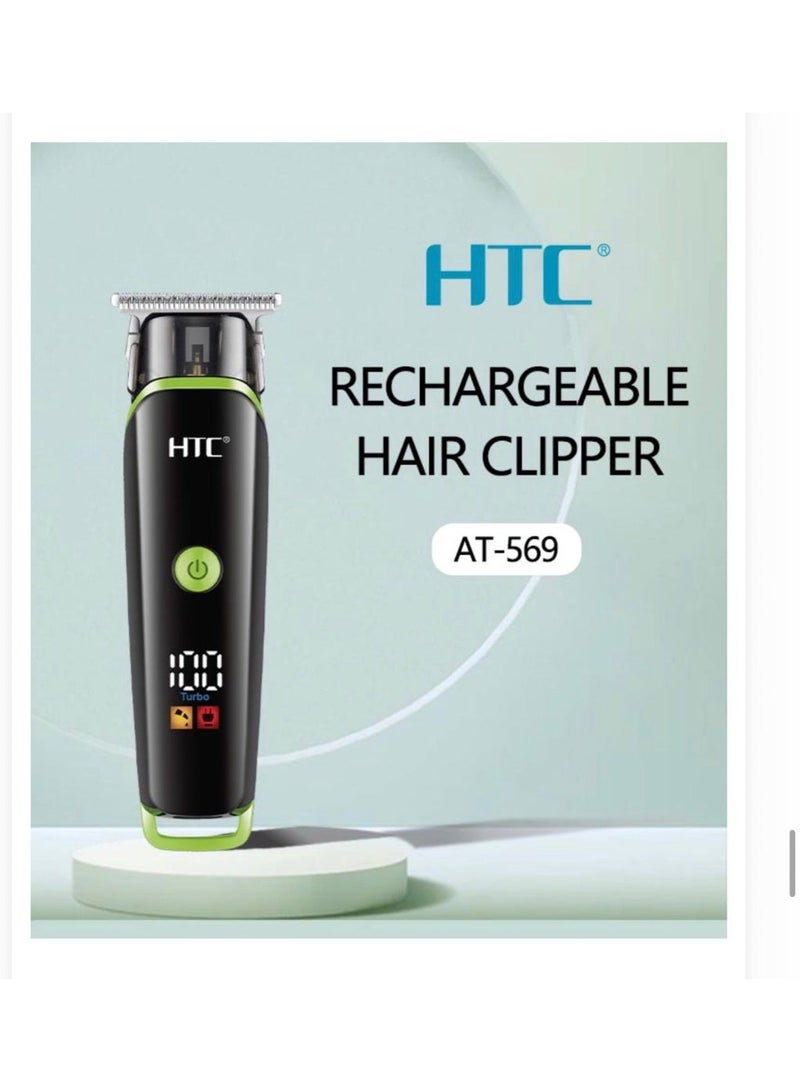 إتش تي سي ماكينة تشذيب الشعر HTC AT-569 الاحترافية القابلة لإعادة الشحن، مدة تشغيل 90 دقيقة، قابلة للتخصيص - Image 1